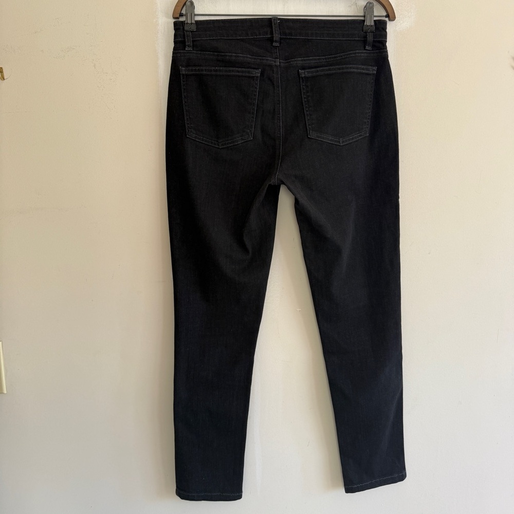 Eileen Fisher Light Black Stretch Straight Jeans Mid-Rise Size 28 - Picture 13 of 16
